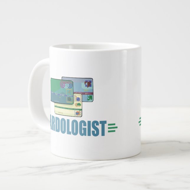 Caneca De Café Grande Cartão de Crédito Engraçado (Frente Esquerda)