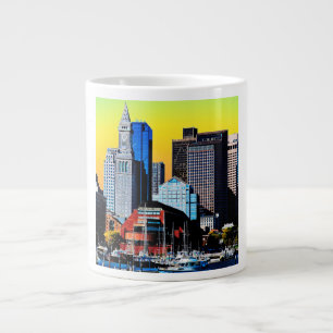 Caneca De Café Grande Cartão de Poster da Casa Personalizada de Boston E