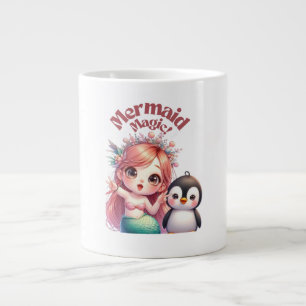 Caneca De Café Grande Cartão Mágico de Sereia de Natal com Diversão de P