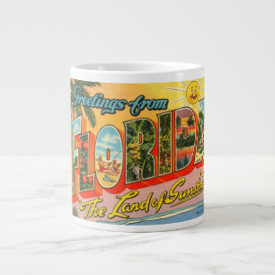 Caneca De Café Grande Cartão-Postal Vintage Da Flórida
