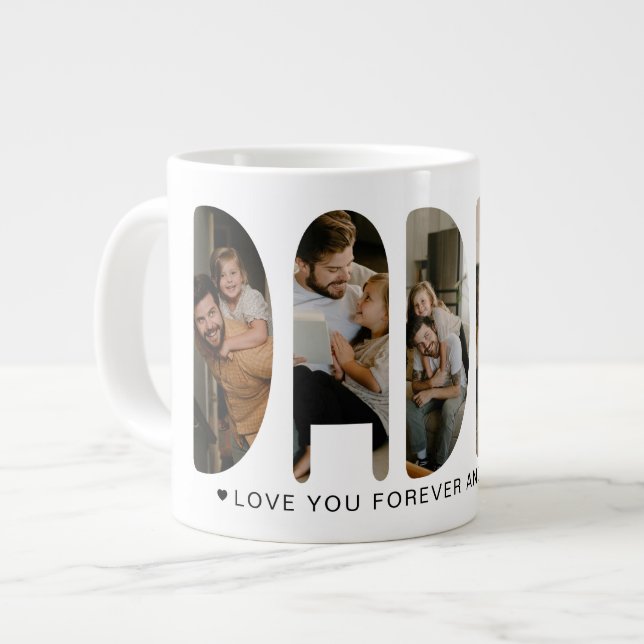 Caneca De Café Grande Cartas de Foto PAI (Frente Esquerda)