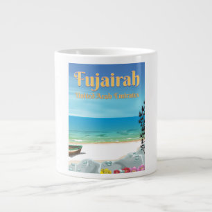 Caneca De Café Grande Cartaz da praia de Fujairah Emirados Árabes Unidos