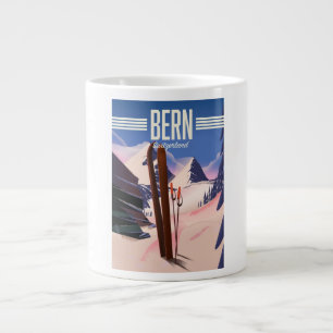 Caneca De Café Grande Cartaz de esqui Berna Suíça