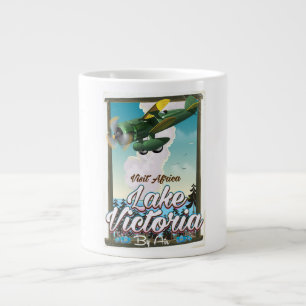 Caneca De Café Grande Cartaz de férias africanas do Lago Vitória