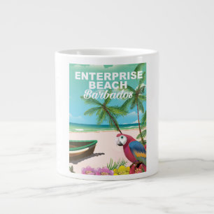 Caneca De Café Grande Cartaz de férias da Praia Enterprise Barbados