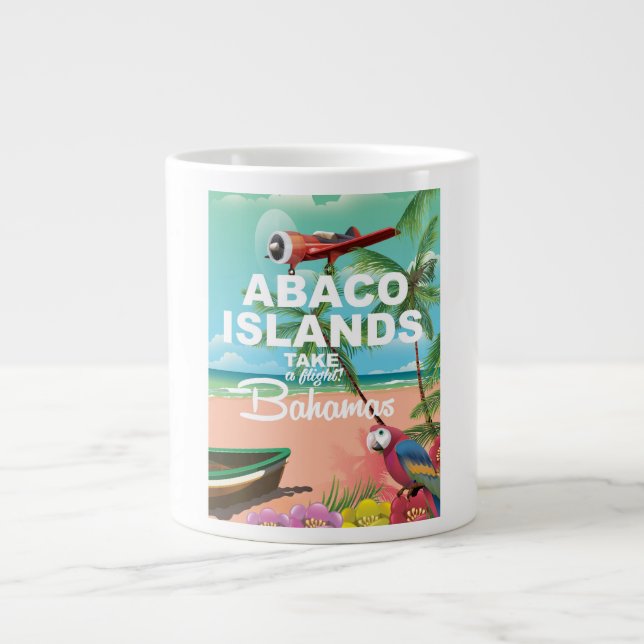 Caneca De Café Grande cartaz de férias das Ilhas Abaco (Frente)