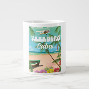 Caneca De Café Grande Cartaz de férias de praia cubana de Varadero