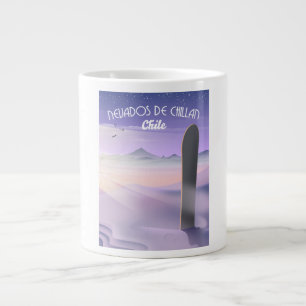 Caneca De Café Grande Cartaz de neve de Nevados de Chillan, Chile.