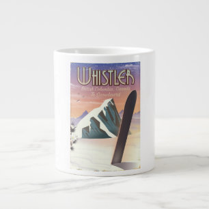 Caneca De Café Grande Cartaz de snowboard em Whistler, Colúmbia Britânic