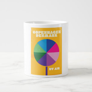Caneca De Café Grande cartaz de viagem antigo de Copenhague, Dinamarca