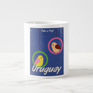 Caneca De Café Grande cartaz de viagem antigo do Uruguai