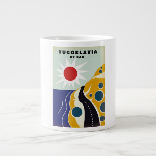 Caneca De Café Grande Cartaz de viagem antigo Iugoslávia de Carro