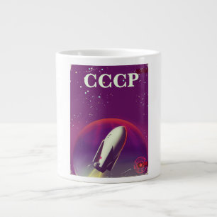 Caneca De Café Grande Cartaz de viagem da corrida espacial soviética CCC