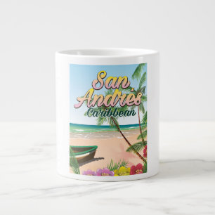 Caneca De Café Grande cartaz de viagem da ilha de San Andrés