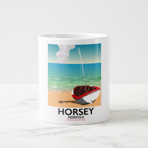 Caneca De Café Grande Cartaz de viagem da praia de Horsey Norfolk