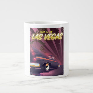 Caneca De Café Grande Cartaz de viagem de carro clássico de Las Vegas