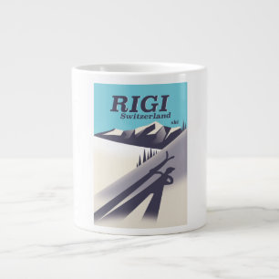 Caneca De Café Grande Cartaz de viagem de esqui Rigi Suíça