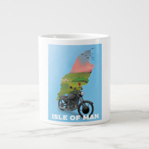 Caneca De Café Grande Cartaz de viagem de moto da Ilha de Man
