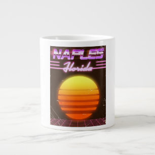 Caneca De Café Grande Cartaz de viagem de Nápoles Flórida anos 80