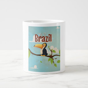 Caneca De Café Grande Cartaz de viagem de Tucano para voar para o Brasil