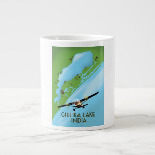 Caneca De Café Grande Cartaz de viagem do Lago Chilika Índia