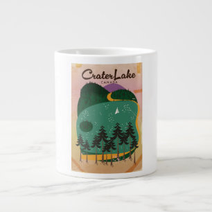 Caneca De Café Grande Cartaz de viagem do lago Cratera Canadá