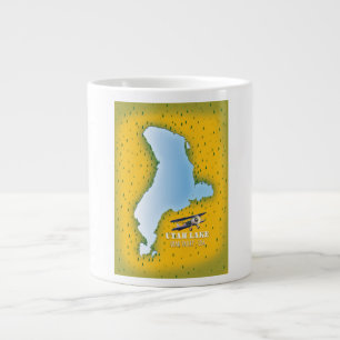 Caneca De Café Grande cartaz de viagem do mapa do lago Utah, Vale de Uta