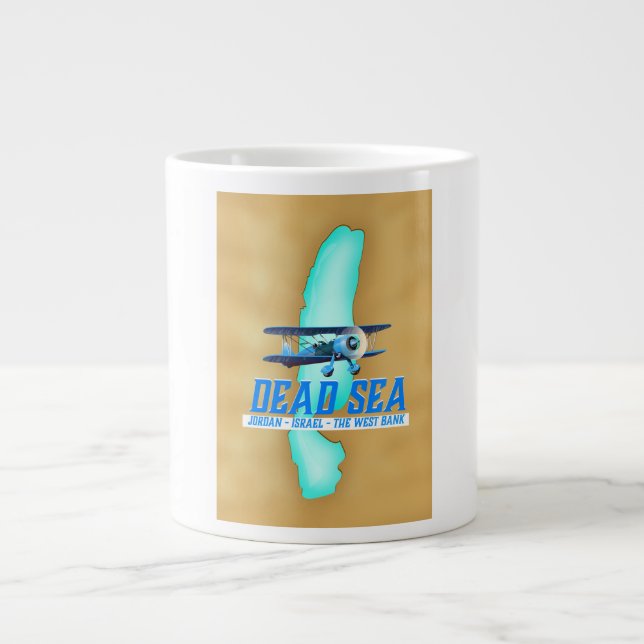 Caneca De Café Grande Cartaz de Viagem do Mar Morto (Frente)