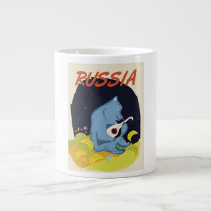 Caneca De Café Grande Cartaz de viagem do Urso da Rússia Vintage