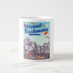 Caneca De Café Grande Cartaz de viagem estilo vintage do Monte Rushmore.