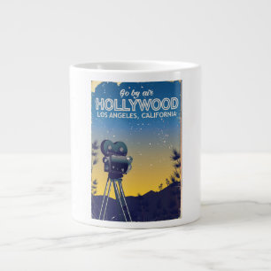 Caneca De Café Grande Cartaz de viagem Hollywood Los Angeles Califórnia