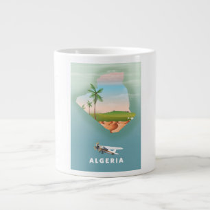 Caneca De Café Grande Cartaz de viagem ilustrado da Argélia.
