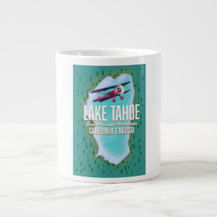 Caneca De Café Grande cartaz de viagem mapa do lago Tahoe