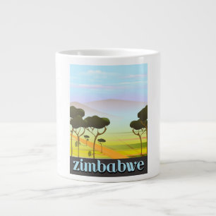 Caneca De Café Grande cartaz de viagem paisagem do Zimbábue