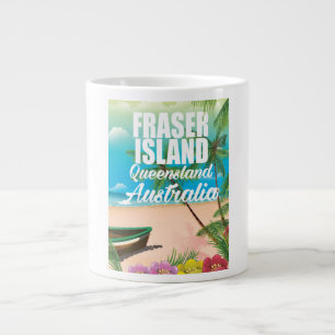 Caneca De Café Grande cartaz de viagem para Ilha Fraser em Queensland