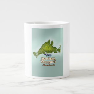 Caneca De Café Grande cartaz de viagem para Martha's vineyard Massachuse