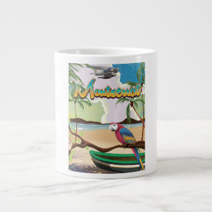 Caneca De Café Grande cartaz de viagem retrô da ilha de Montserrat