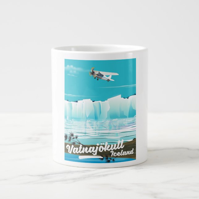 Caneca De Café Grande Cartaz de viagem Vatnajökull Islândia (Frente)