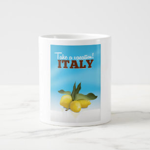 Caneca De Café Grande Cartaz de viagem vintage da Itália
