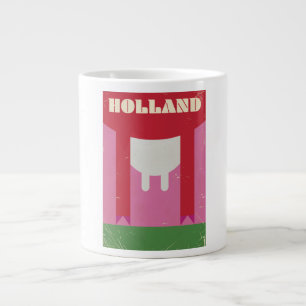 Caneca De Café Grande Cartaz de viagem vintage da vaca leiteira da Holan