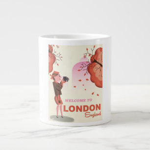 Caneca De Café Grande Cartaz de viagem vintage Londres, Inglaterra
