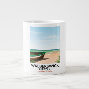 Caneca De Café Grande cartaz de viagem vintage walberswick suffolk