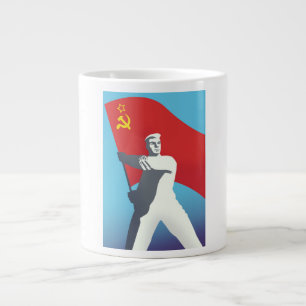 Caneca De Café Grande Cartaz de Viagens Soviético