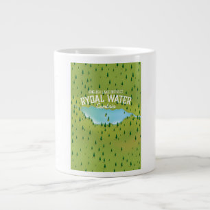 Caneca De Café Grande Cartaz do mapa de Rydal Water Cumbria