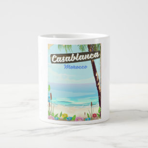 Caneca De Café Grande Cartaz vintage romântico de Casablanca Marrocos