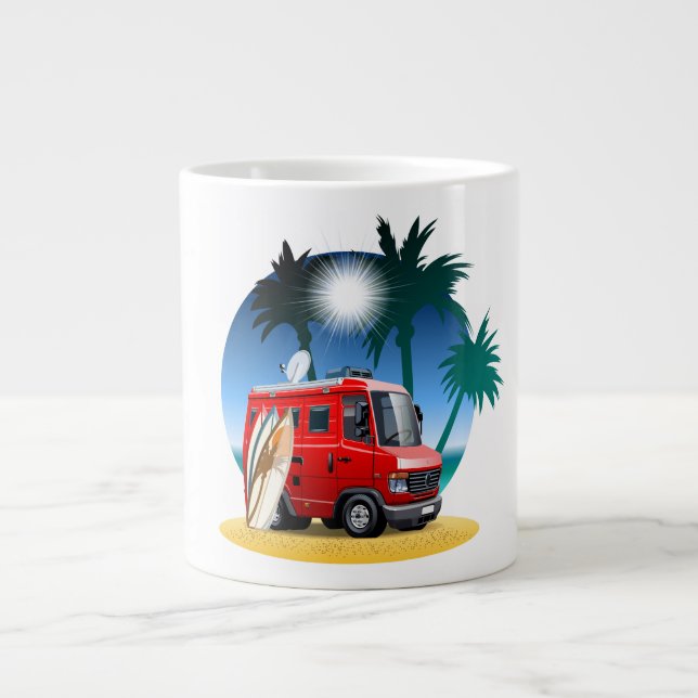 Caneca De Café Grande Cartoon Camper (Frente)