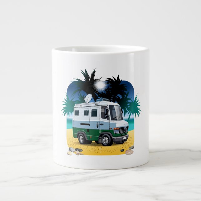 Caneca De Café Grande Cartoon Camper (Frente)