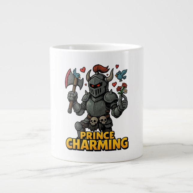 Caneca De Café Grande Cartoon Cartoon Knight - "Preço encantador (Frente)