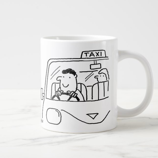 Caneca De Café Grande Cartoon de driver de táxi (Direita)