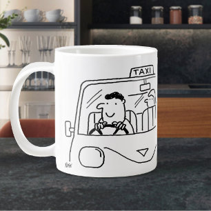 Caneca De Café Grande Cartoon de driver de táxi